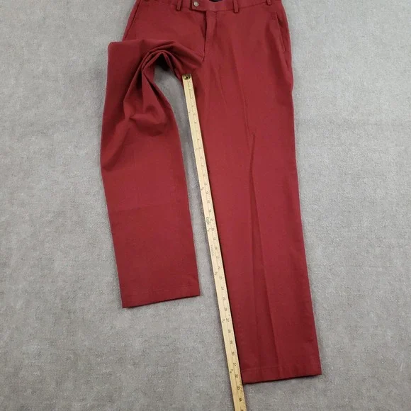 HILTL Pants Mens 36x32 (Fits 34x32) Red‎ Parma Contemporary Fit Stretch Chino